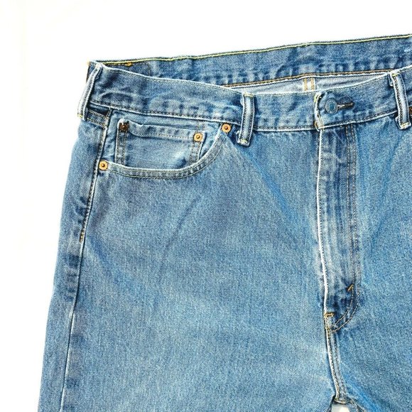 Vintage Levis 505 Tapered Relaxed Fit High‎ Rise Jeans Medium Wash Denim 40x30 - Picture 7 of 12
